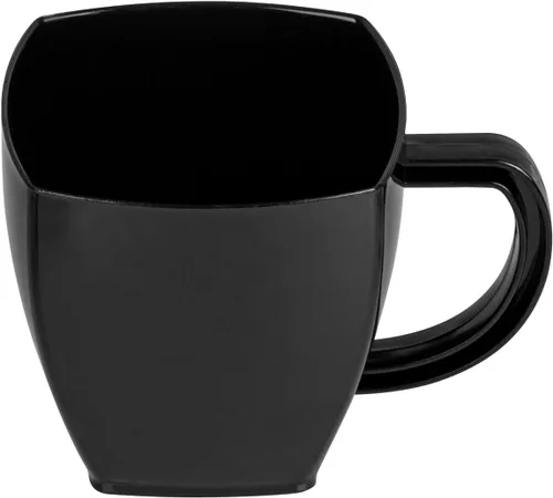 Vista 2 de Restaurantware -Tazas cuadradas de 5 onzas para café expreso, 100 tazas de café de plástico desechables - Plástico PS, con asas, taza de postre