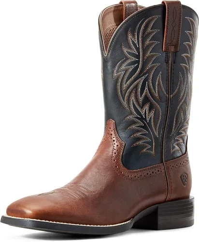 Vista 9 de Ariat Botas vaqueras deportivas Western con punta cuadrada ancha para hombre Marrón desteñido