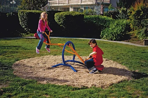 Vista 2 de Gym Dandy Teeter-Totter Home Seesaw Playground Set TT-210, multicolor, 37.00 x 31.00 x 85.50 pulgadas