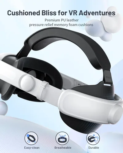 Vista 2 de Zybervr Head Strap for Meta Quest 3, Comfort Elite Strap for Oculus Quest 3 Accessories, Adjustable Lightweight VR Headset Strap Replacement