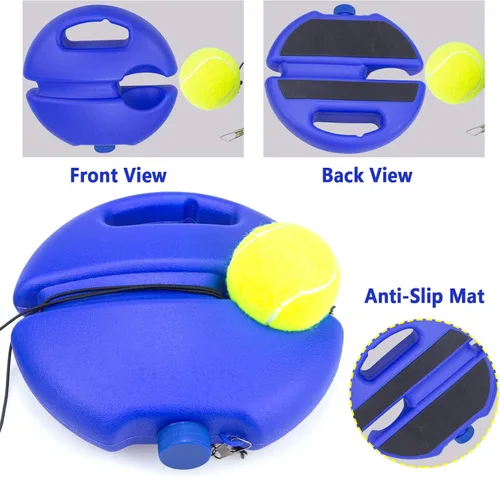 Vista 4 de Kit de pelota de rebote de tenis y entrenamiento con 4 pelotas y 4 cuerdas elásticas para principiantes, niños y adultos