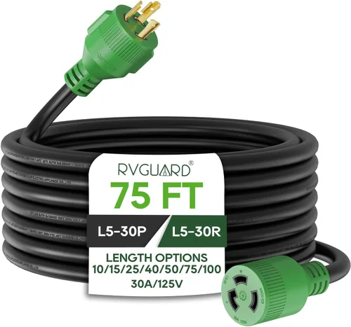 Vista 11 de RVGUARD Cable de extensión de generador de 3 clavijas, 30 amperios y 10