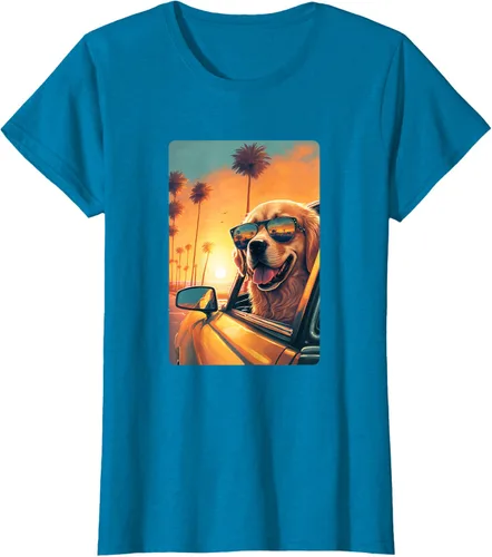 Vista 95 de Golden Retriever - Camiseta divertida de Golden Retriever con lentes, Negro