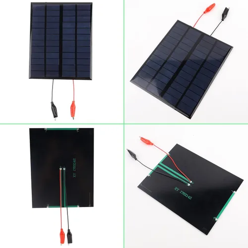 Vista 7 de 2 paneles solares de 12 V, 3.6 W, 12 V, 300 mA, pequeños paneles solares de polisilicio epoxi, módulo de celda solar de polisilicio con clip