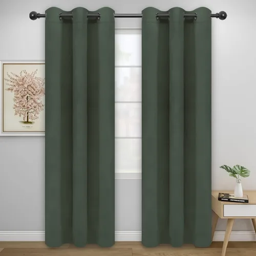 Vista 43 de Easy-Going - Cortinas opacas para dormitorio, aislamiento térmico sólido con ojales, cortinas de ventana para reducción de ruido, cortinas