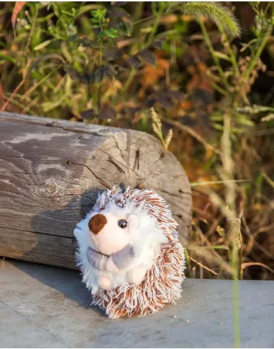 Vista 7 de UR Sunshine Llavero creativo divertido de Kawai pequeño erizo marrón para niños y niñas llavero de peluche suave con diseño de erizo mochila
