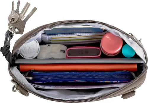 Vista 8 de Travelon Bandolera y cangurera convertible clásica para mujer, Avellana, Tamaño único