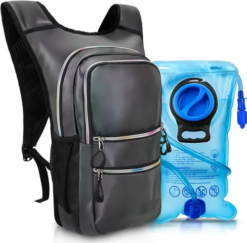 Vista 12 de Paquete de hidratación, mochila de agua con vejiga de hidratación de 3 L, aislamiento ligero, esencial para festivales, mochila de hidratación rave