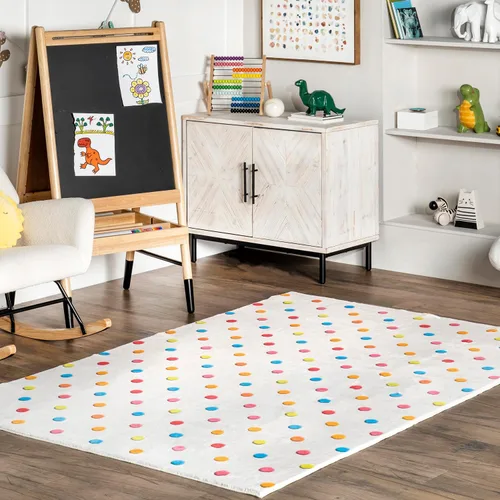 Vista 17 de nuLOOM Aloisia Bunny - Alfombra lavable a máquina, 4 x 6, azul