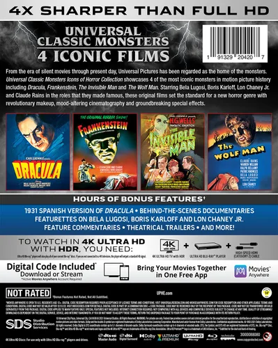 Vista 2 de Universal Classic Monsters Icons of Horror Collection 4K UHD
