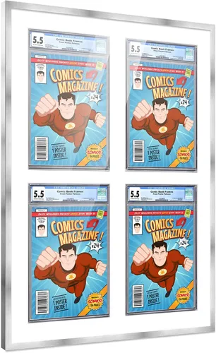 Vista 81 de Poster Palooza Marco de cómics con paspartú para 1 cómic de grado CGC, CBCS o PGX, marco de cómic de bronce para cómic de 8.125 x 13 pulgadas