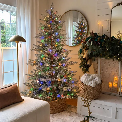 Vista 4 de Haute Decor Árbol de Navidad de abeto alpino de Alberta de 7 pies esmerilado