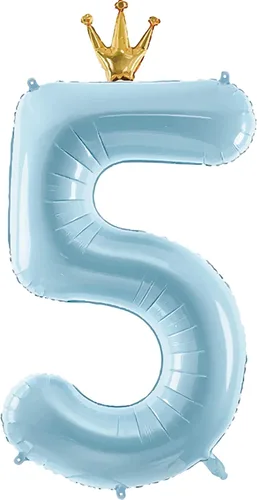 Vista 6 de Globo de número 0 de Gigloon con corona, globos de números grandes de 40 pulgadas para decoraciones de fiesta de cumpleaños, azul