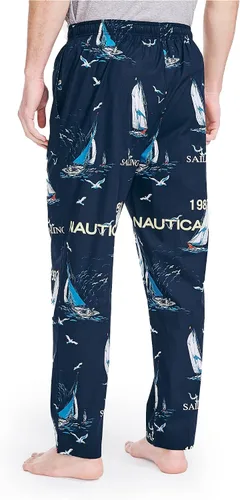 Vista 3 de Nautica mens Soft Woven 100% Cotton Elastic Waistband Sleep Pajama Pant