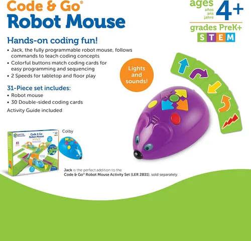 Vista 8 de Juego de actividades Learning Resources con robot de ratón Code & Go
