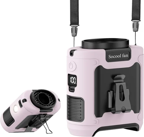 Vista 12 de Socool Ventilador de cintura portátil de 10000 mAh con clip en ventiladores personales recargables, ventilador de camisa de cinturón portátil