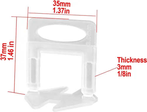 Vista 3 de GenericBrands Kit de sistema de nivelación de azulejos de 1/8 de pulgada, 600 clips espaciadores de azulejos y 200 cuñas reutilizables con 1