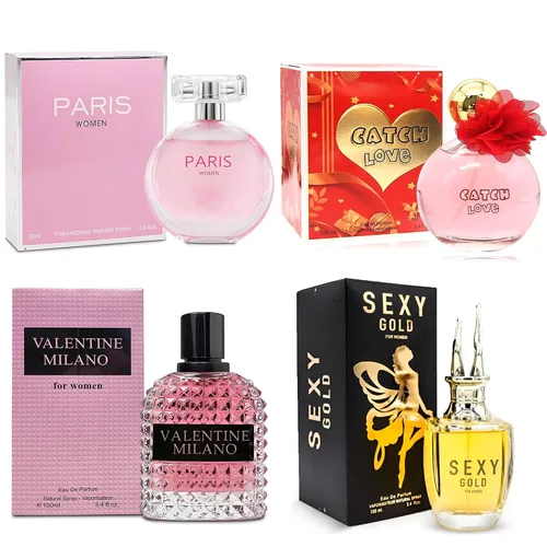 Vista 14 de A CENTER Juego de perfume de 4 piezas para mujer, set de regalo