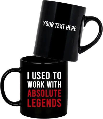 Vista 10 de Panvola Taza de café de cerámica con texto en inglés "I Used To Work With Absolute Legend Coworker Gifts Retirement New Job Goodbye Retired Negro