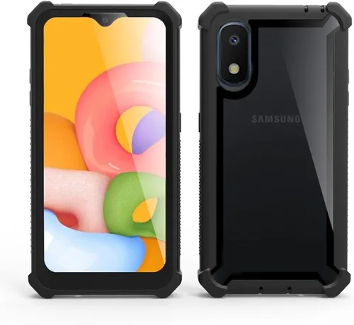 Vista 6 de Asuwish Funda de teléfono para Samsung Galaxy A20e, resistente, a prueba de golpes, a prueba de caídas, cuerpo completo, protección resistente