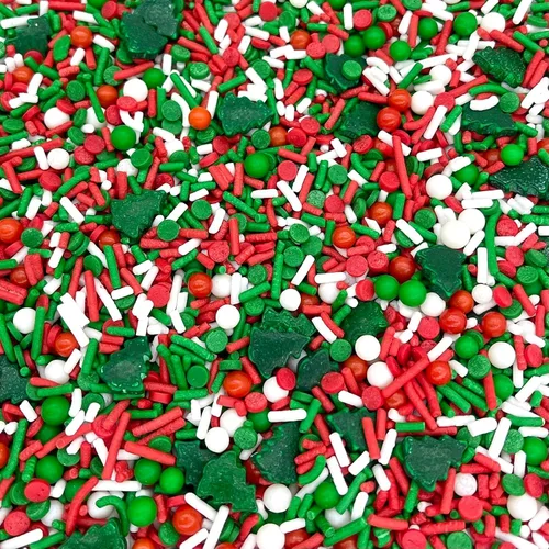 Vista 4 de Elfin Around Sprinkle Medley Gránulos navideños Gránulos de galletas Gránulos para pasteles Gránulos navideños Jimmies Manvscakes