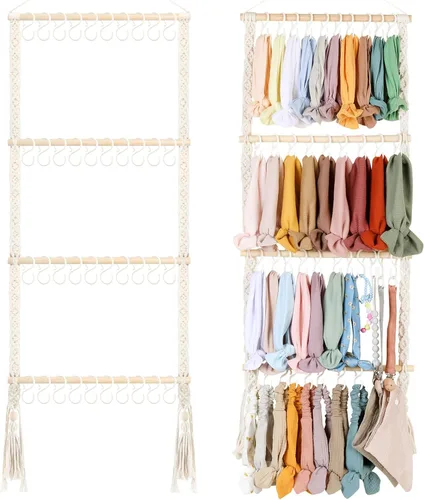 Vista 15 de POVETIRE Soporte para diadema organizador de bandas para la cabeza para niñas, diademas de bebé, accesorios para el cabello, organizador
