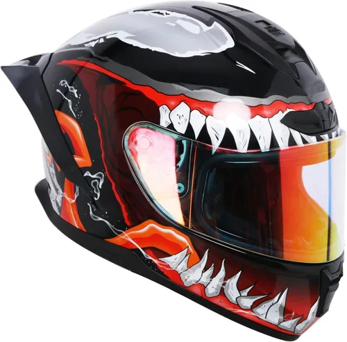 Vista 10 de Casco de motocicleta retro de cara completa aprobado por DOT