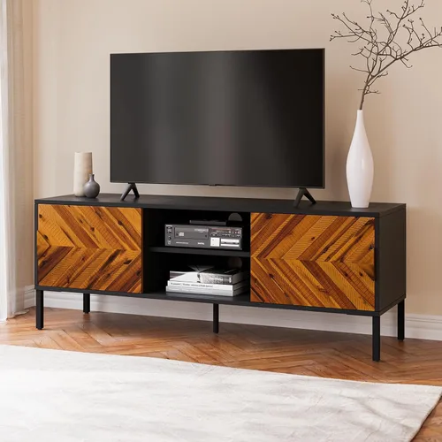Vista 10 de Bme Vivian Mesas auxiliares para dormitorio, mesa de noche de madera maciza, mesa auxiliar moderna de mediados de siglo con cajón, patrón de espiga