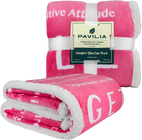 Vista 18 de PAVILIA Manta de Curación, Regalo para Pronta Recuperación, Manta de Forro Polar de Felpa Suave y Compasiva para Hombres y Mujeres, Manta