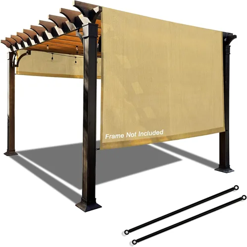 Vista 12 de Alion Home Toldo universal transpirable para pérgola – Toldo de repuesto para pérgola – Cubierta de sombra ajustable para exteriores con varillas