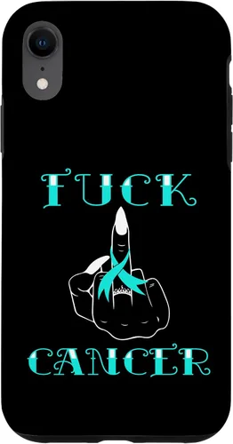 Vista 25 de Fuck Cancer Tattoos Survivor Teal Ribbon Ovarian Cancer Case for iPhone 16