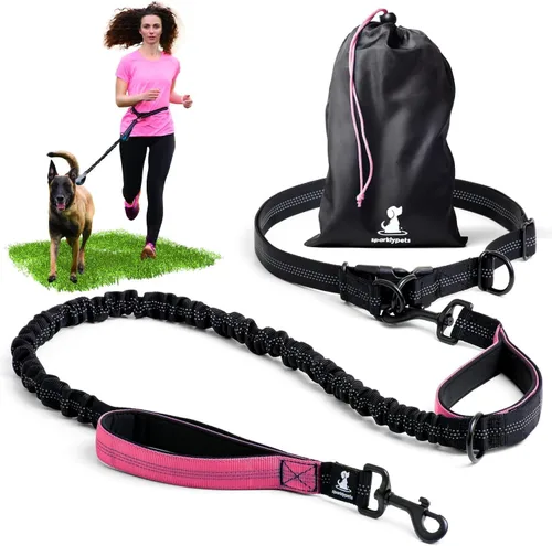Vista 13 de SparklyPets Correa doble elástica para perro con 2 correas para perros con soporte trasero - Correa doble para perros para razas medianas y medianas