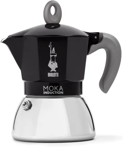 Vista 10 de Bialetti – Moka Induction, cafetera Moka, apta para todo tipo de parrillas, 2 tazas de espresso (80 ml), 90 mililitros, negro
