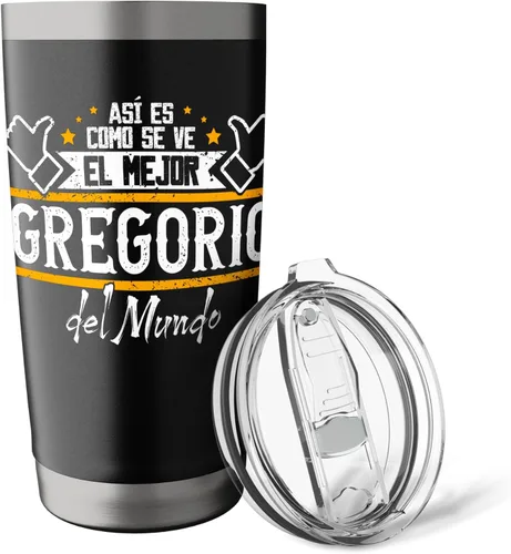 Vista 5 de Gregorio Así es como se ve el Mejor Gregorio del Mundo Vaso aislado de acero inoxidable