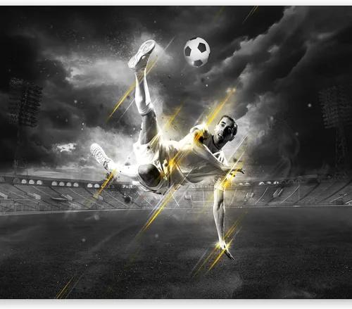 Vista 30 de artgeist Mural de pared Fútbol de 77 x 55 pulgadas, papel tapiz autoadhesivo extraíble, gran calcomanía, decoración de pared, diseño de imagen