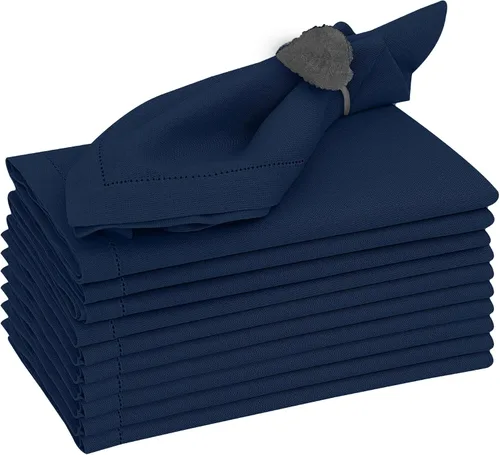 Vista 13 de Ruvanti Juego de 6 Servilletas de Lino, Servilletas de Tela de 18x18 pulgadas, Servilletas de Tela de Mezcla de Algodón y Lino Lavables, Suaves Negro