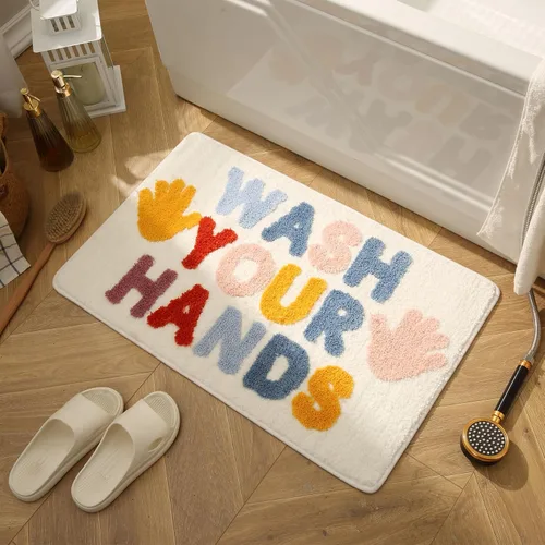Vista 8 de Divertidas alfombras de baño bonitas antideslizantes para niños, modernas alfombrillas de microfibra absorbentes
