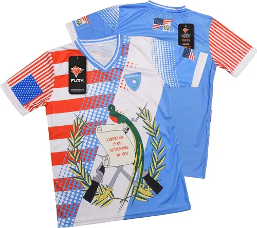 Vista 10 de Fury Camiseta de fútbol con la bandera de Guatemala y Estados Unidos - Camiseta Guatemala - Camiseta Guatemala Jersey HombresHombresMujeresUnisex