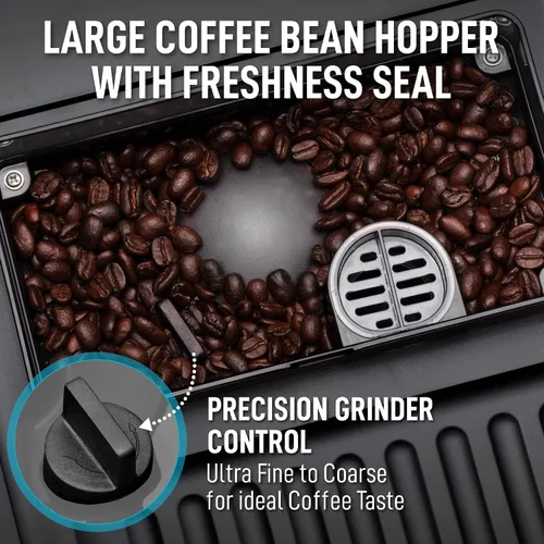 Vista 5 de Zulay Kitchen Magia - Máquina automática de café expreso, clásica, cobre negro, cafetera súper automática con molinillo integrado, varita de vapor
