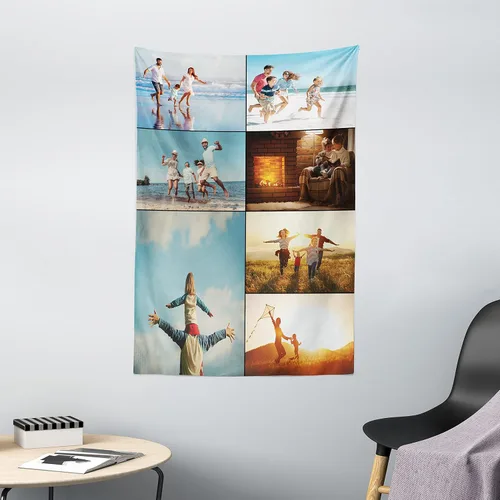 Vista 5 de Ambesonne Tapiz personalizado con fotos, ultra suave satén para colgar en la pared para dormitorio, sala de estar, dormitorio, decoración para todas