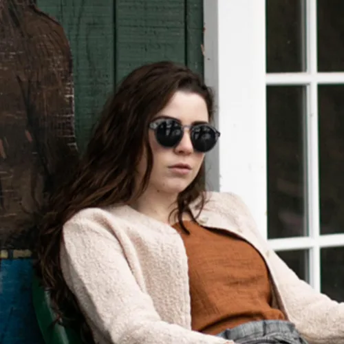 Vista 6 de Kolo Harrison - Gafas de sol italianas premium, estilo redondo clásico, gris cristal