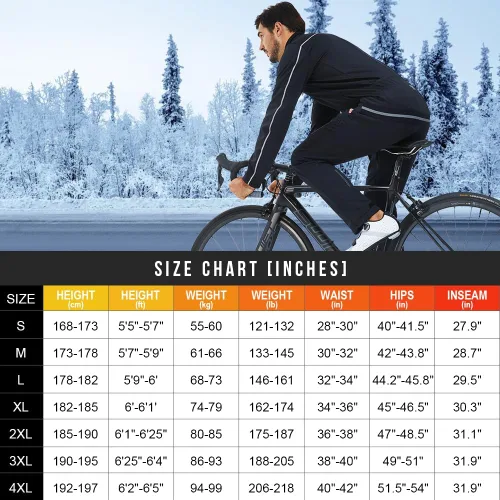 Vista 7 de Souke Sports Pantalones de ciclismo de invierno para hombre, a prueba de viento, de forro polar térmico para ciclismo pantalones deportivos
