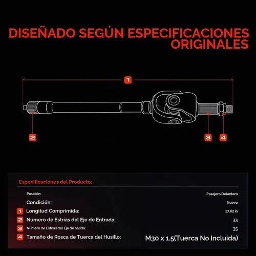 Vista 3 de A-Premium, conjunto de eje CV compatible con Ram 2500 2014-2018, 3500 2013, lado del pasajero derecho delantero