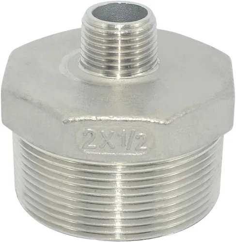 Vista 13 de 1/4" macho NPT a 1/8" hembra NPT hembra reductor/reductor buje de tubería, adaptador, buje hexagonal SS 304 de acero inoxidable