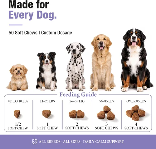 Vista 6 de Masticables calmantes para perros, 50 unidades masticables calmantes