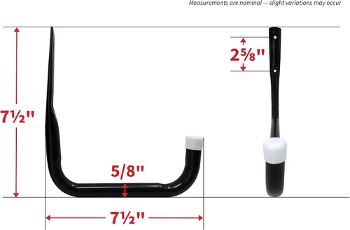 Vista 4 de Shepherd Hardware 8088E Ganchos de Almacenamiento de Garaje/Utilidad Surtidos de Acero Resistente, Paquete de 6, Negro