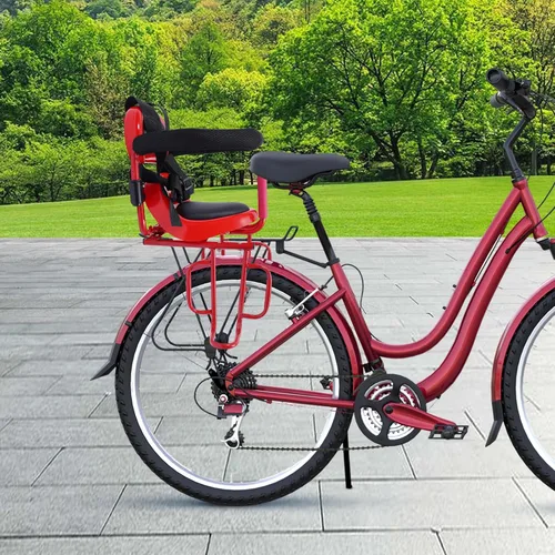Vista 5 de Asiento trasero de bicicleta para niños, 14.17 x 20.48 pulgadas, portátil, montado en la parte trasera, asiento de bicicleta para niños, bicicleta