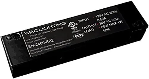 Vista 5 de WAC Lighting EN-1260-RB2 120V Entrada 12V Salida 60W Transformador electrónico cerrado remoto, negro