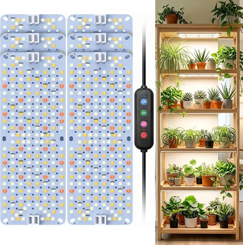 Vista 14 de SDOVUERC Luces de Crecimiento de Espectro Completo 384 LEDs, Luces de Crecimiento de Plantas de 24W para Plantas de Interior con Función de Conexión