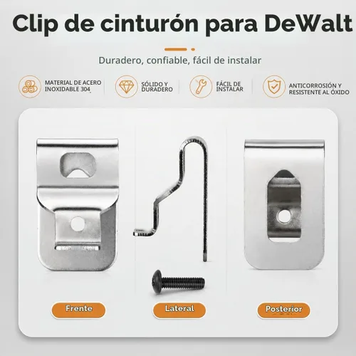 Vista 2 de Clips de cinturón para herramientas DEWALT de 20 V, paquete